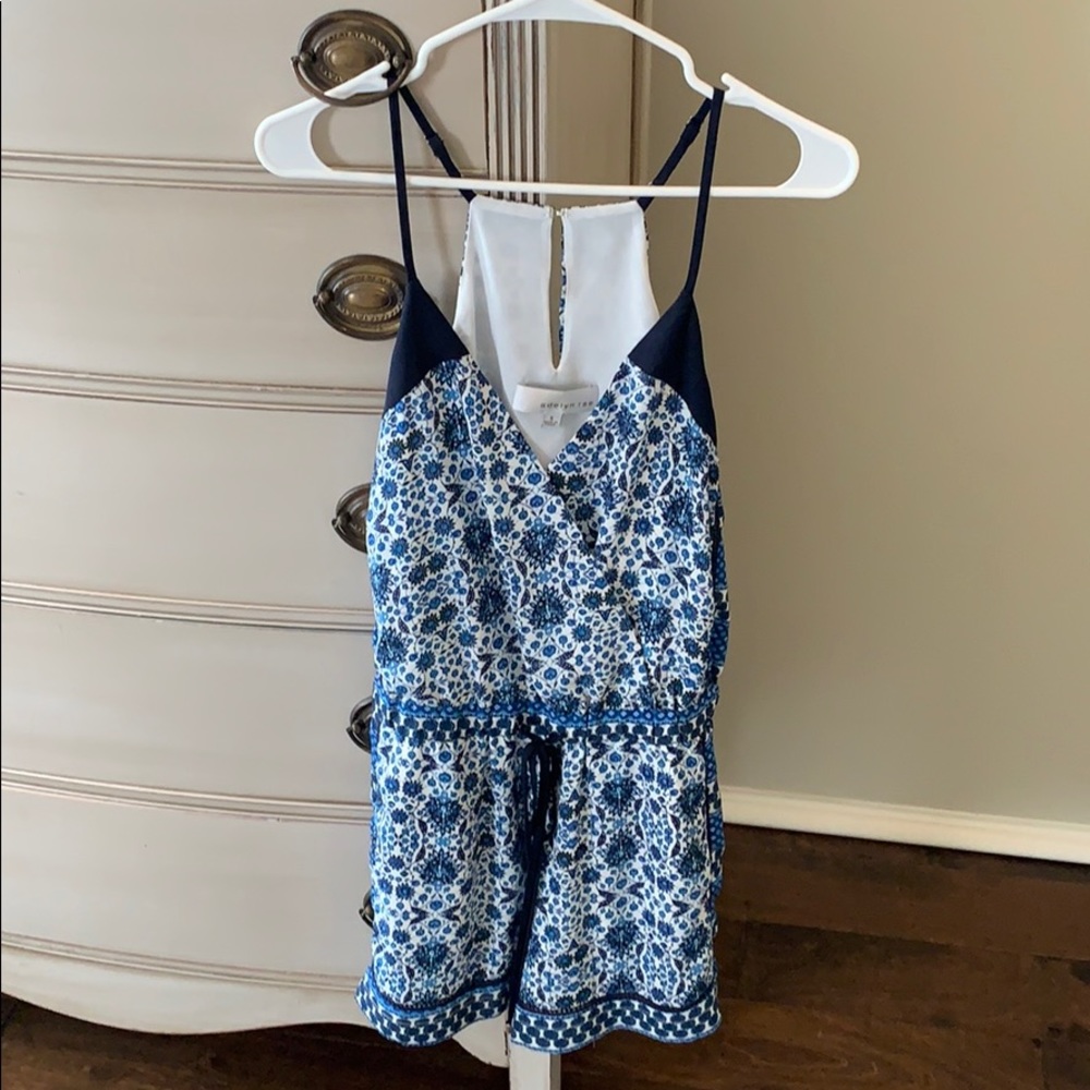 Adelyn Rae Printed Romper-Blue - Picture 2 of 4